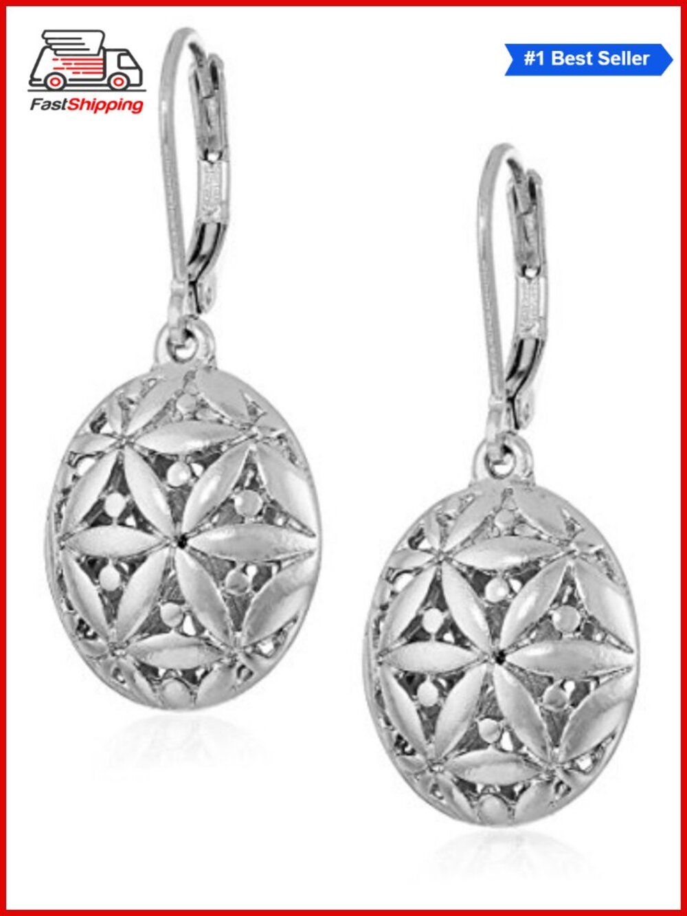 ✨Napier Silvertone Textured Leverback Drop Earrings